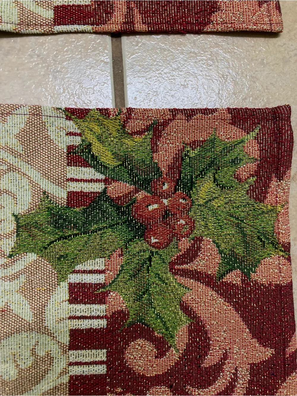 Holiday Reindeer Decorative Placemats in Red and Green
